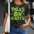 Peas On Earth Peace On Earth Foodie Pun Meme T-Shirt Gifts for Her