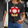 Pixel Retro Gaming Mushroom T-Shirt Geschenke für Sie