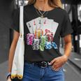 Poker Gambling Game Cards Chips Casino Poker T-Shirt Geschenke für Sie