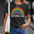 Pride Rainbow Shirt Rainbow Shirt For Women Serving God T-Shirt Gifts for Her