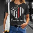 Proud Fire Mom Of A Firefighter Mother Heart T-Shirt Gifts for Her