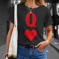 Queen Of Hearts Game Cards Poker Matching Couples S T-Shirt Geschenke für Sie