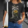 Raccoon Sunflower Unisex T-Shirt – Cute Floral Gift Gifts for Her