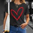Red Heart Cool Love Heart Graphic Valentines T-Shirt Gifts for Her