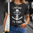 I Refuse To Sink De Entrenamiento De Gimnasio Con Calavera De Ancla Camiseta unisex Regalos para ella