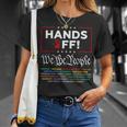 Resist Hands Off Protest Vintage We The People American Flag T-Shirt Gifts for Her