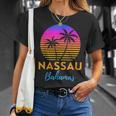 Retro Sunset Nassau Bahamas Beach Trip Vacation Summer Group T-Shirt Gifts for Her