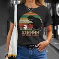Retrointage Sshhhh No One Cares Cat Lover Camiseta unisex Regalos para ella