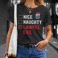 Santa's Lawful Evil List D20 Tabletop Christmas T-Shirt Gifts for Her