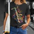 Saxophone Colourful Musician Saxophone For Saxophonists T-Shirt Geschenke für Sie