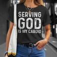 Serving God Is My Cardio Christian Tank Top T-Shirt Gifts for Her