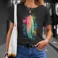 Surfer Women's Colourful Watercolour Surfing T-Shirt Geschenke für Sie