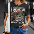 I Survived Today's Tummy Ache Groovy Cat T-Shirt Gifts for Her