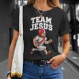 Team Jesus Football Scripture Faith Hope Game Touchdown God T-Shirt Gifts for Her