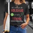 Tennis Novelty Holiday Tshirt T-Shirt Gifts for Her