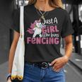 Traje De Esgrima Para Just A Girl Who Loves Fencing Camiseta unisex Regalos para ella