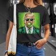 Trump Blowing Bubble Gum St Patrick's Day Green Sunglasses T-Shirt Gifts for Her