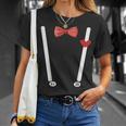 Valentine's Day Costume Hearts Bow Tie & Braces T-Shirt Geschenke für Sie