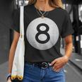 Vintage 8-Ball Gráfico De Billar Camiseta unisex Regalos para ella