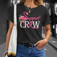 Warrior Support Crew Flamingo Breast Cancer Awareness T-Shirt Gifts for Her