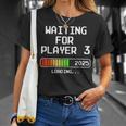 Werdender Papa 2025 Waiting For Player 3 Loading Pregnant T-Shirt Geschenke für Sie