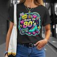 Women's Back To 80S 1980Sintage Style 80S Retro Party Costume With-Neck T-Shirt Geschenke für Sie