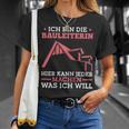 Women's Construction Line Construction Inspection Construction Site Construction Manager T-Shirt Geschenke für Sie