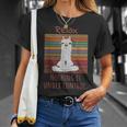 Yoga Outfit Ladies Girls Llama Buddha T-Shirt Geschenke für Sie