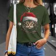 Cat With Christmas Hat Christmas Cat Santa T-Shirt Geschenke für Sie