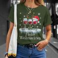 Christmas Red Wine Merry Christmas Reindeer Santa Claus T-Shirt Geschenke für Sie