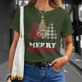 Christmas Tree Buffalo Check Leopard Xmas Merry Christmas T-Shirt Geschenke für Sie