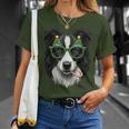 Christmas Tree Sunglasses Border Collie Christmas Women T-Shirt Geschenke für Sie