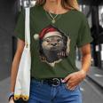 Otter With Christmas Hat Sunglasses Cute Otter T-Shirt Geschenke für Sie