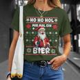 Saying Ho Ho Hol Mir Mal Ein Bier Ugly Christmas T-Shirt Geschenke für Sie