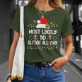 Most Likely To Sleigh All Day Christmas Family Matching T-Shirt Gifts for Her