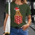 Merry Christmas Forest Animal Chest Pocket Squirrel T-Shirt Geschenke für Sie