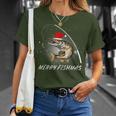 Merry Fishmas Fishing Zander Christmas T-Shirt Geschenke für Sie