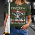 Pew Pew It's Christmas Madafakas Cat Santa T-Shirt Geschenke für Sie