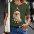 Pomeranian Christmas Tree Santa Hat Lights Jumper T-Shirt Geschenke für Sie