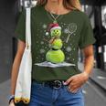 Tennis Snowman Tennis Player Santa Hat Christmas T-Shirt Geschenke für Sie