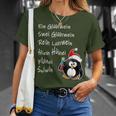 With Text 'Ein Glühwein' A Mulled Wine Swei Mulled Wine Penguin For Christmas T-Shirt Geschenke für Sie