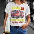 40Th Birthday Man Woman Fire Brigade Blue T-Shirt Geschenke für Sie