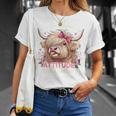 Apparently I Have An Attitude Sarcasm Fluffy Highland Cow T-Shirt Gifts for Her