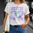 Bff 02 Best Friends Matching Bestie For 2 Tie Dye On Back T-Shirt Geschenke für Sie