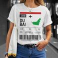 Board Ticket Dubai Dxb Airport Passenger Flight S T-Shirt Geschenke für Sie