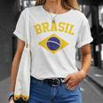 Brazilian National Flagintage Patriotic Football Brazil Green T-Shirt Geschenke für Sie