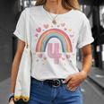 Children's Birthday 4 Girls Rainbow Fairy Four 4 Years T-Shirt Geschenke für Sie