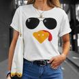 Cute Turkey Face With Sunglasses Thanksgiving T-Shirt Gifts for Her