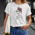 Girl Powerintage Pin Up Retro Strong Woman Unbreakable Gray T-Shirt Geschenke für Sie