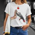 Grey Parrot Love Parrot Heart Bird T-Shirt Geschenke für Sie